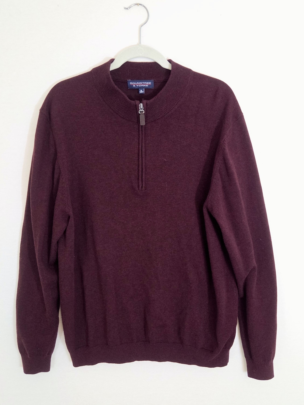 Roundtree & Yorke Men's Quarter-Zip Sweater - Burgundy
